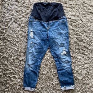 Isabel Maternity Distressed Cropped Jeans